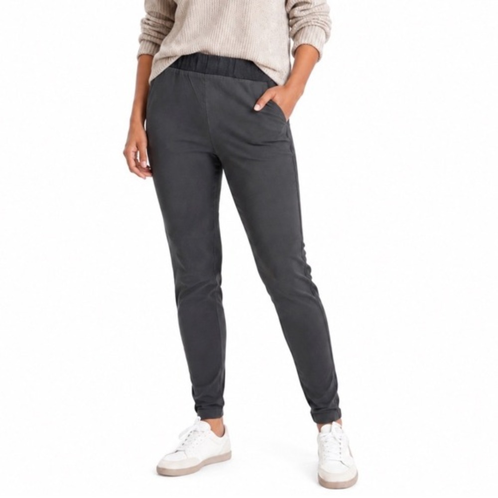Lou & Grey Mixed Media Paneled Leggings Charcoal Gray M Athleisure Chic 65-32
